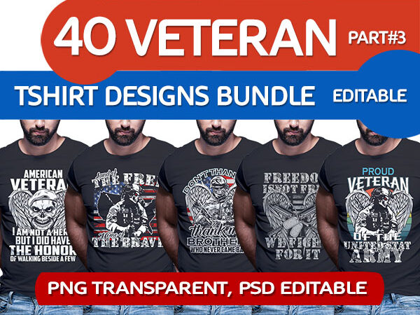 40 veteran part#3 tshirt designs bundle