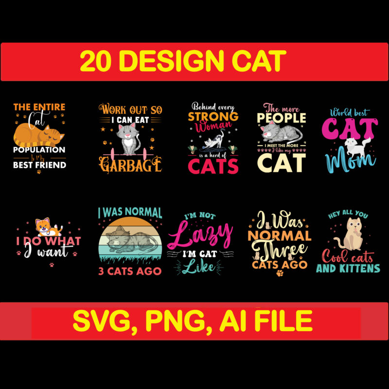 Cat bundle svg, cat svg, black cat svg, cat design, design cat bundle, cat vector, cat funny, cat design