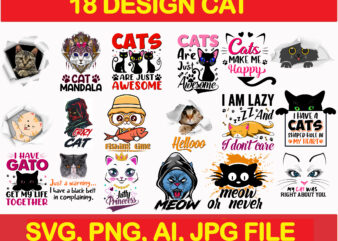 Cat bundle svg, cat svg, black cat svg, cat design, design cat bundle, cat vector, cat funny, cat design