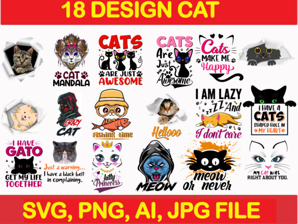 Cat bundle svg, cat svg, black cat svg, cat design, design cat bundle, cat vector, cat funny, cat design