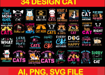 Cat bundle svg, cat svg, black cat svg, cat design, design cat bundle, cat vector, cat funny, cat design