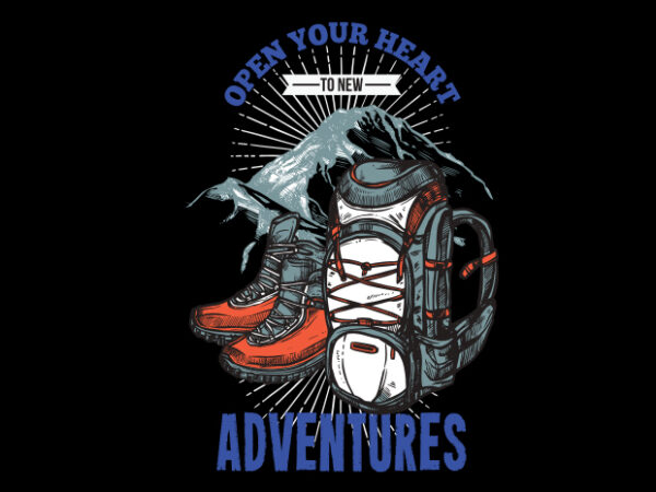 Open your heart to new adventures t shirt design online