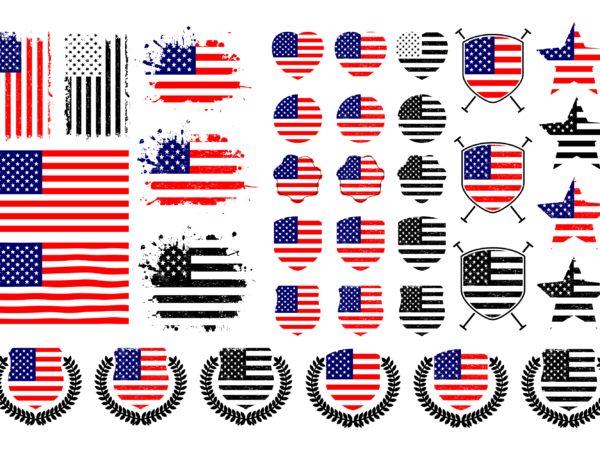 American flag svg bundle t shirt vector