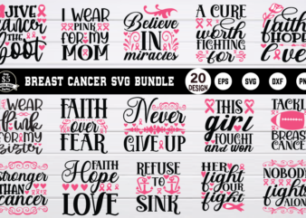 Breast cancer svg design Bundle