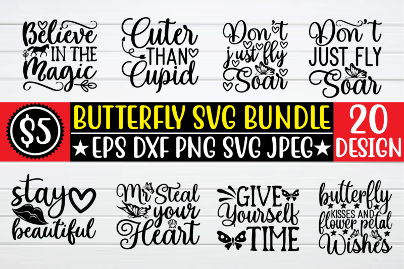 butterfly svg bundle t shirt vector file