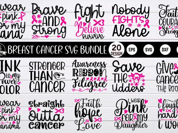 Breast cancer svg design bundle