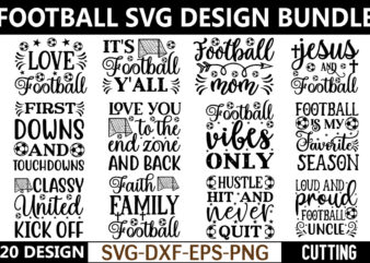 Football svg design bundle for sale!