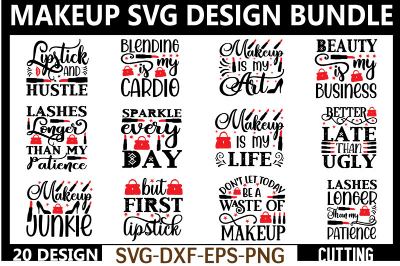 Makeup svg bundle t shirt designs for,cut file
