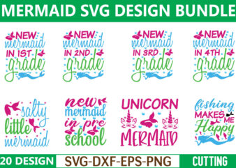 Mermaid svg bundle t shirt designs for sale