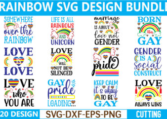 Rainbo SVG Bundle t shirt designs for sale!