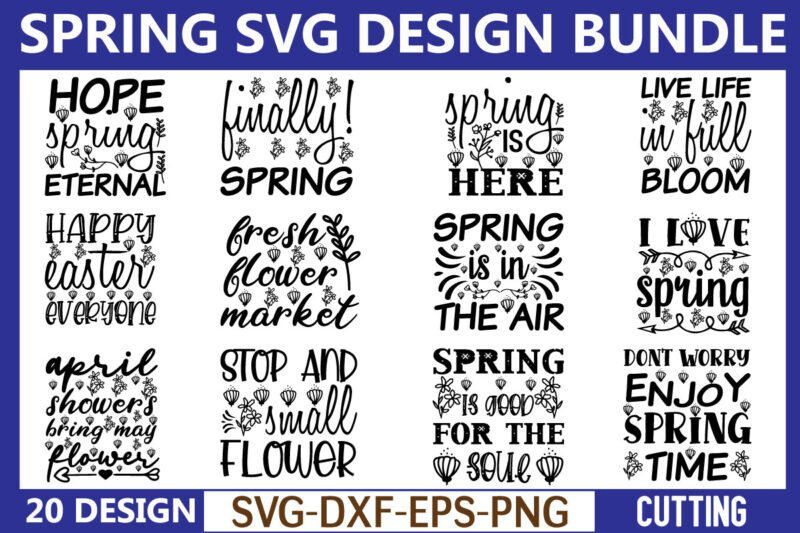 Spring svg bundle t shirt template vector