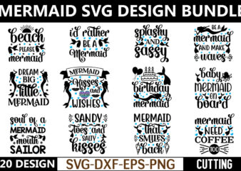 Mermaid svg bundle t shirt designs for sale