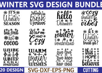 Winter SVG Design bundle for sale!