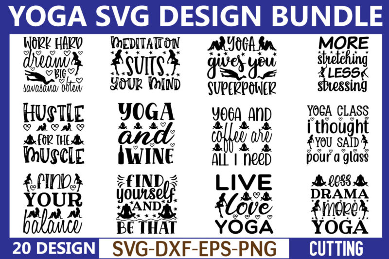 Yoga SVG Bundle t shirt Design for sale!
