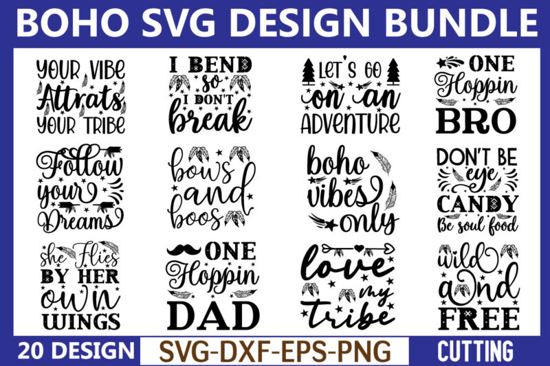 Boho SVG Design Bundle For Sale!