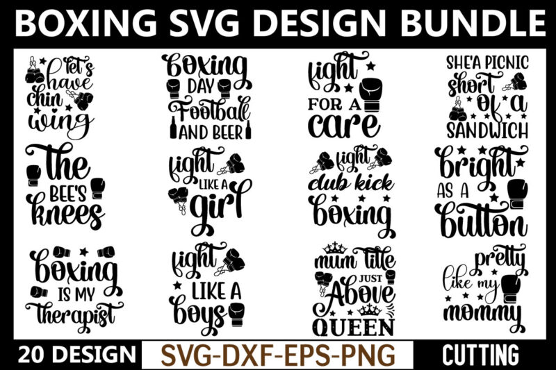 Boxing SVG Bundle t shirt designs for sale!