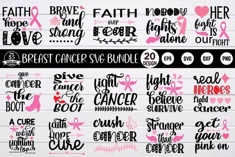 Breast cancer svg design Bundle
