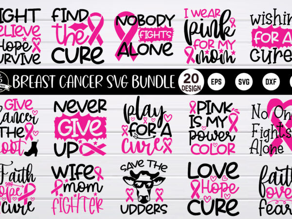 Breast cancer svg design bundle