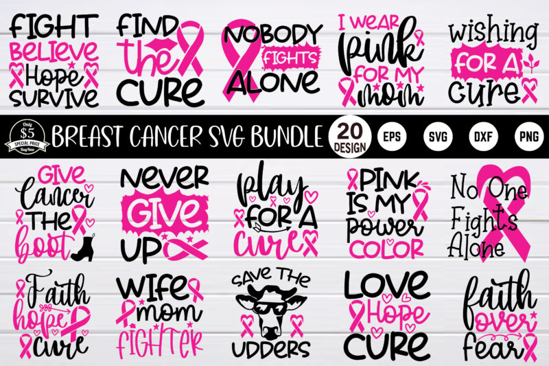 Breast cancer svg design Bundle