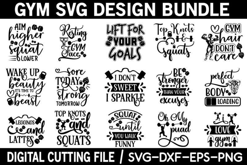 Gym svg bundle t shirt design template