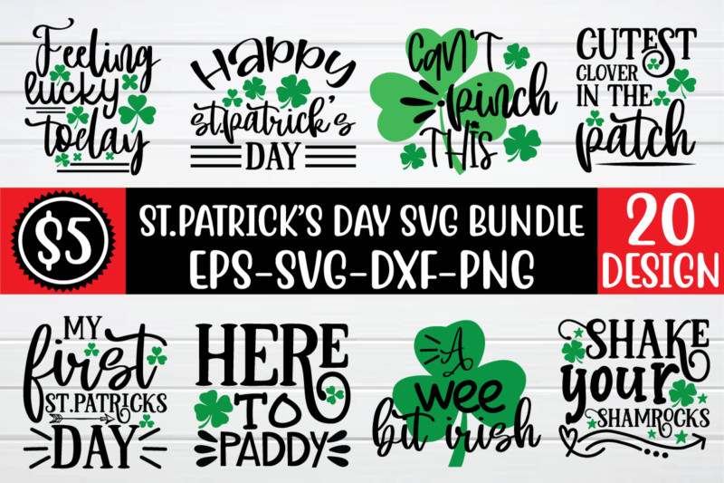 St-patricks-day svg bundle t shirt template vector