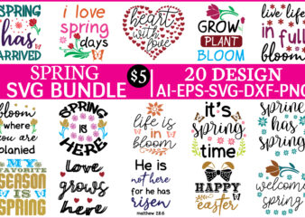 Spring svg bundle t shirt template vector