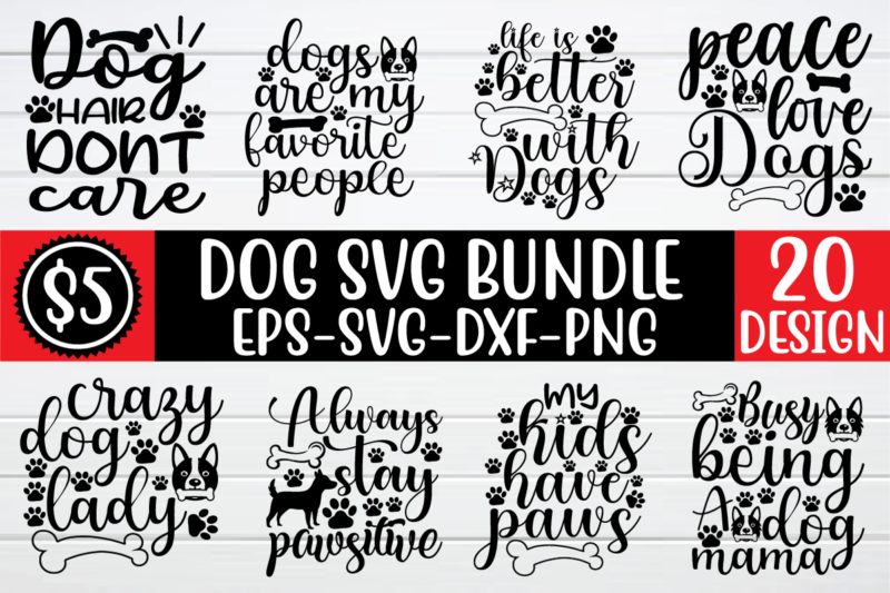 Dog svg bundle t shirt vector illustration