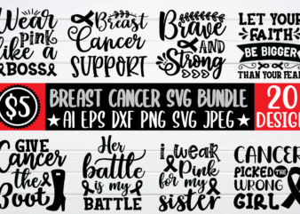 Breast cancer bundle t shirt vector file