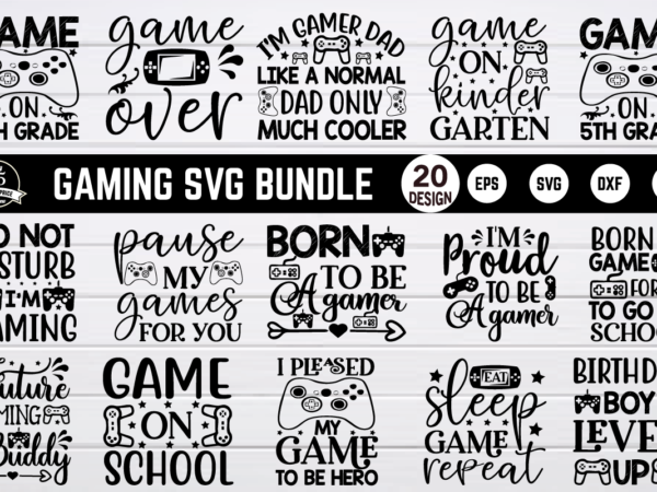 Gaming svg design bundle