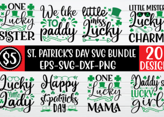 St-patricks-day svg bundle t shirt template vector