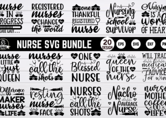 Nurse svg bundle t shirt vector artwork