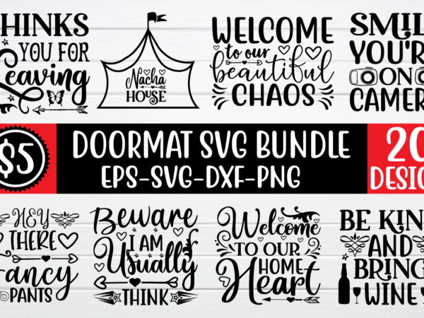 Doormat svg bundle t shirt vector illustration