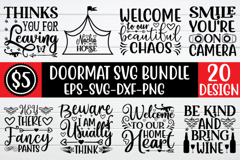 Doormat svg bundle t shirt vector illustration