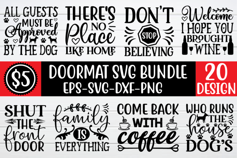 Doormat svg bundle t shirt vector illustration