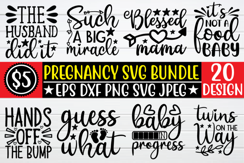 Pregnancy SVG Bundle t shirt template
