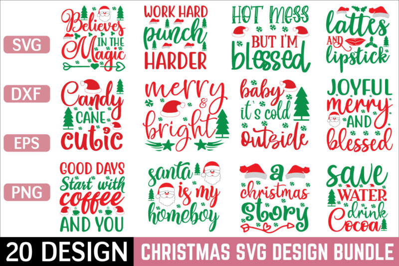 Christmas svg bundle t shirt vector file