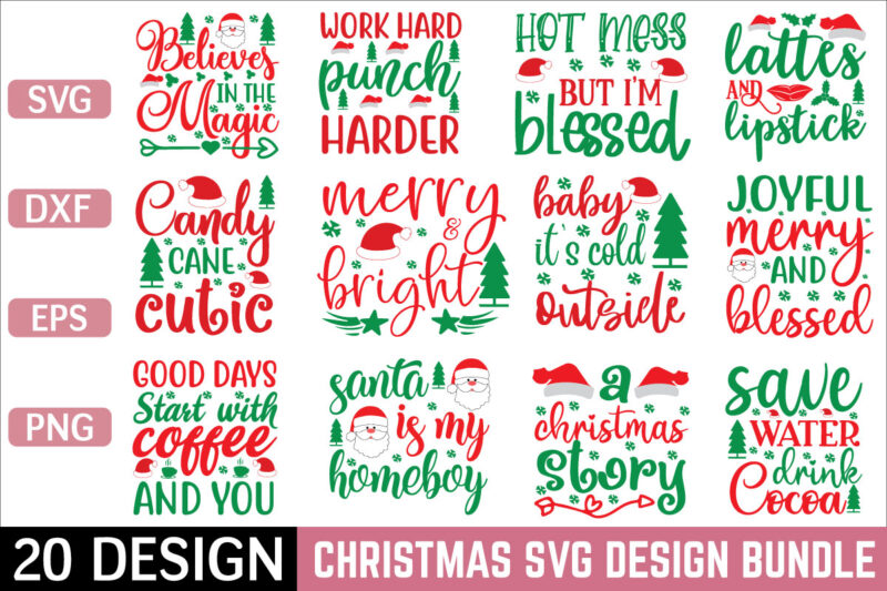 Christmas svg bundle t shirt vector file