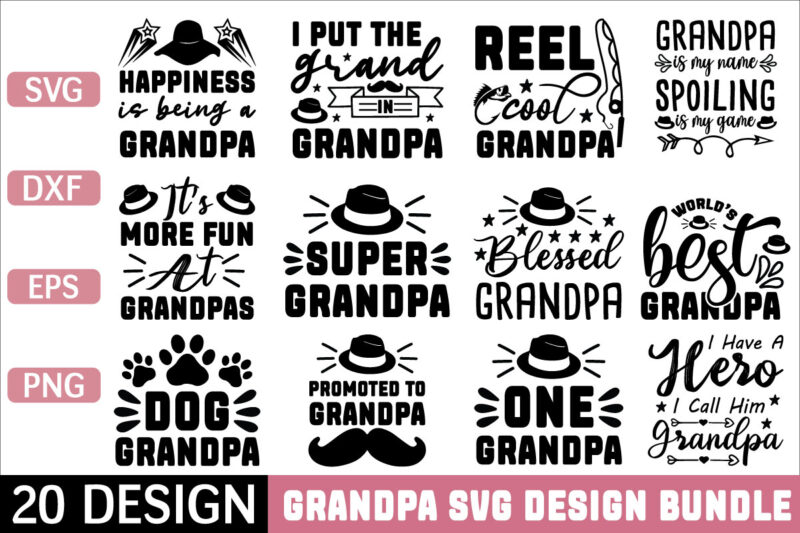 Grandpa svg bundle t shirt vector illustration