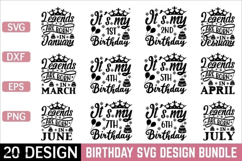 Birthday svg boundle t shirt template