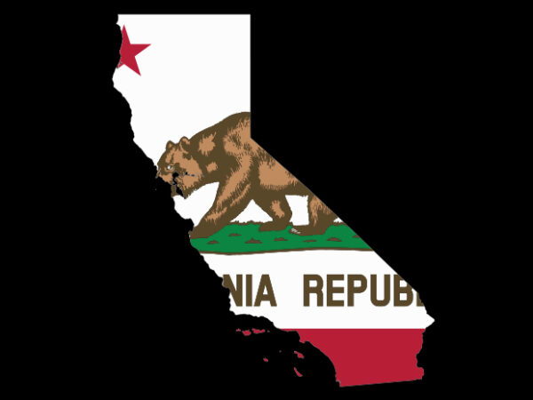 California flag map t shirt vector file