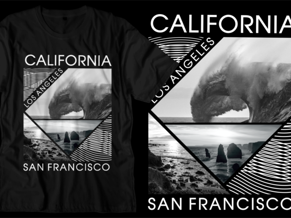 California los angeles t shirt design