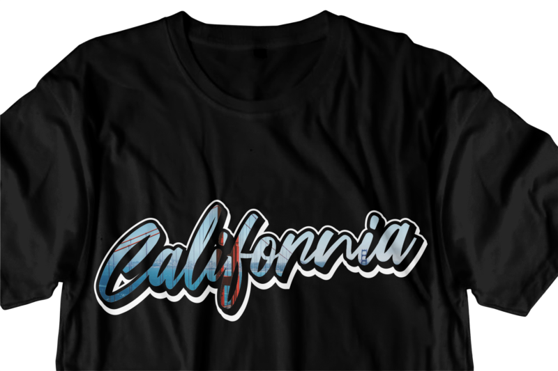 california typography t shirt design