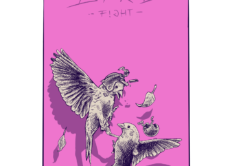 Animal t-shirt design "bird fight"