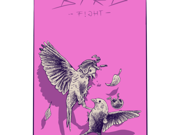 Animal t-shirt design “bird fight”