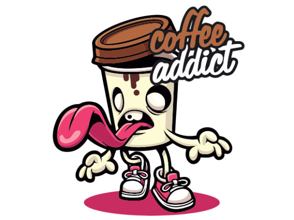 Coffee addict t shirt vector file