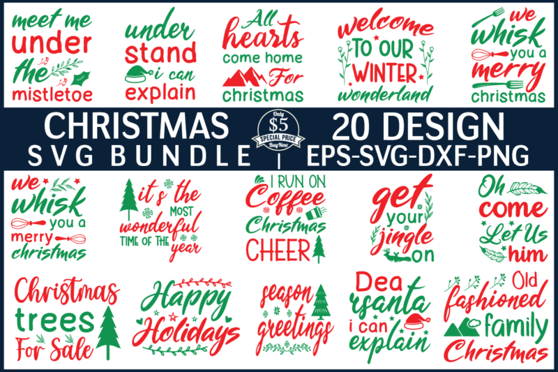 Christmas svg bundle t shirt vector file