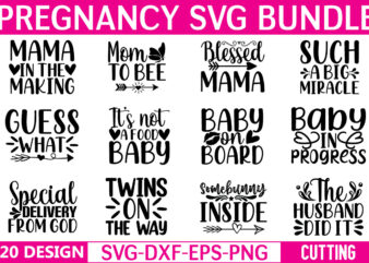 Pregnancy svg bundle t shirt illustration