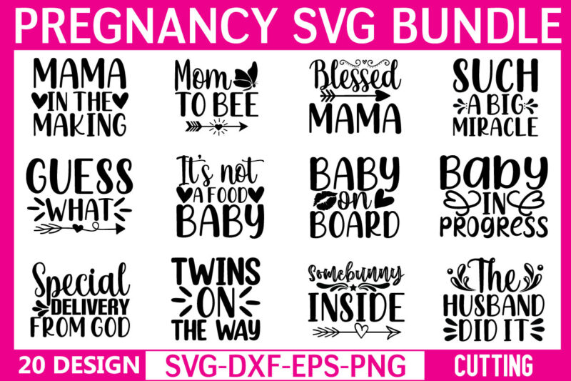 Pregnancy svg bundle t shirt illustration