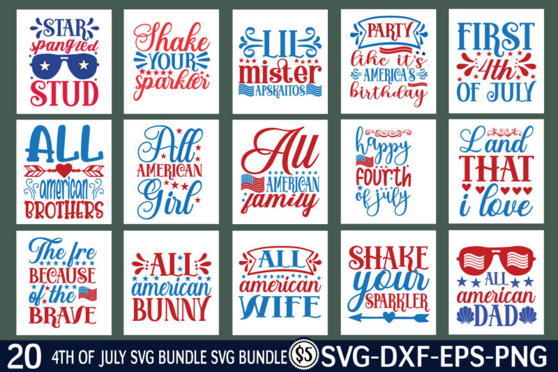 4th of July svg bundle t shirt illustration