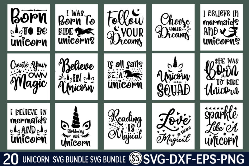 Unicorn svg Design bundle for sale!